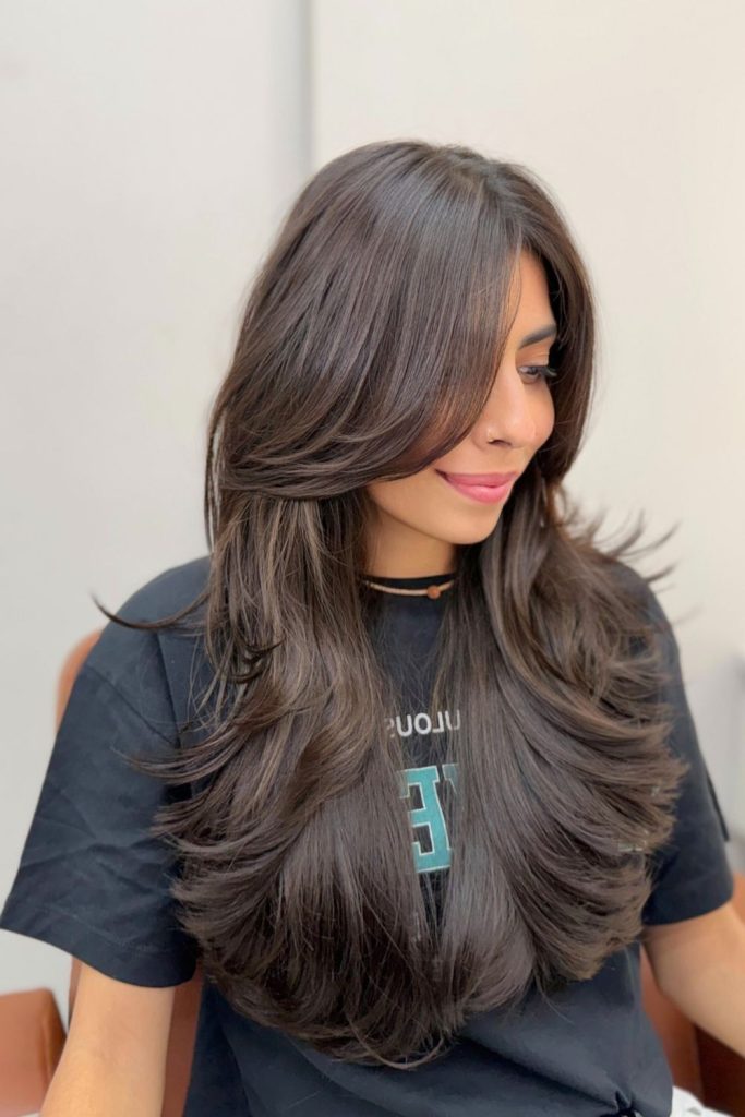 Long Shag Layers With Face Framing