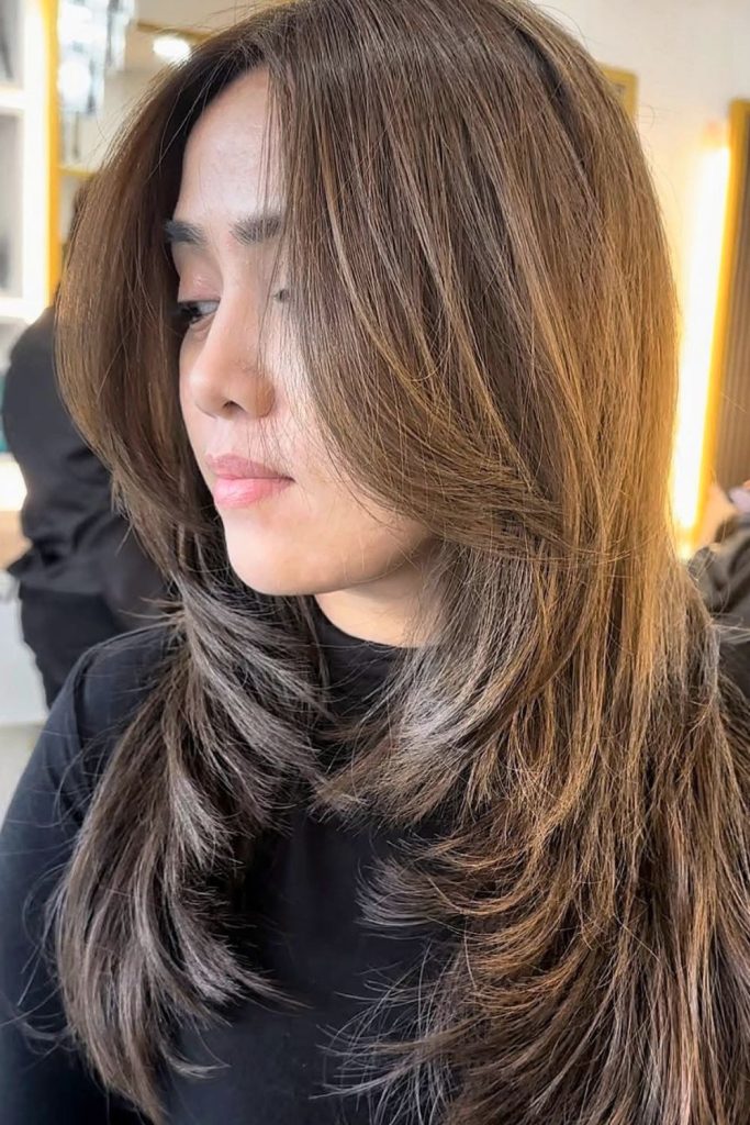 Butterfly Cut with Curtain Bangs
