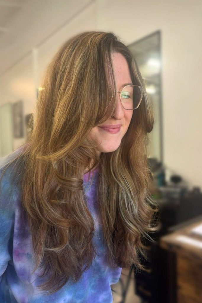 Long Curtain Bangs with Soft Layers