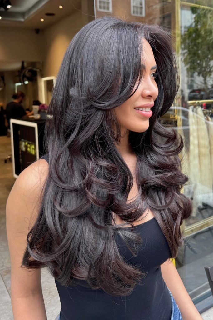 Short Crown Layers With Long Side Bangs
