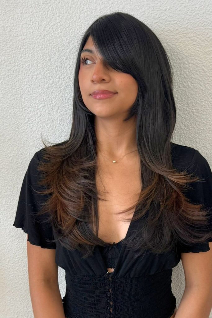 Side Bangs Haircut With Layers