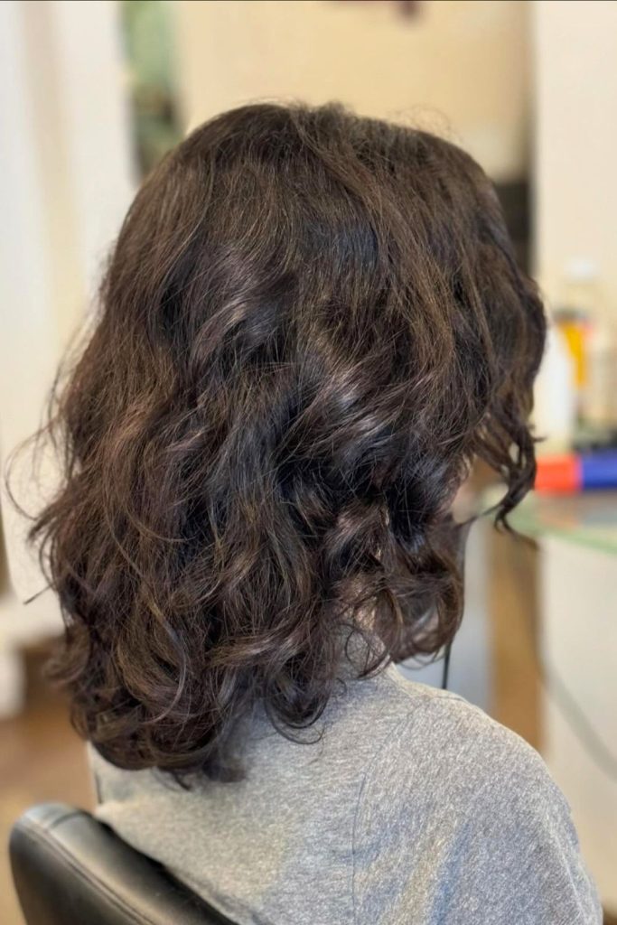 Asymmetrical Curly Bob