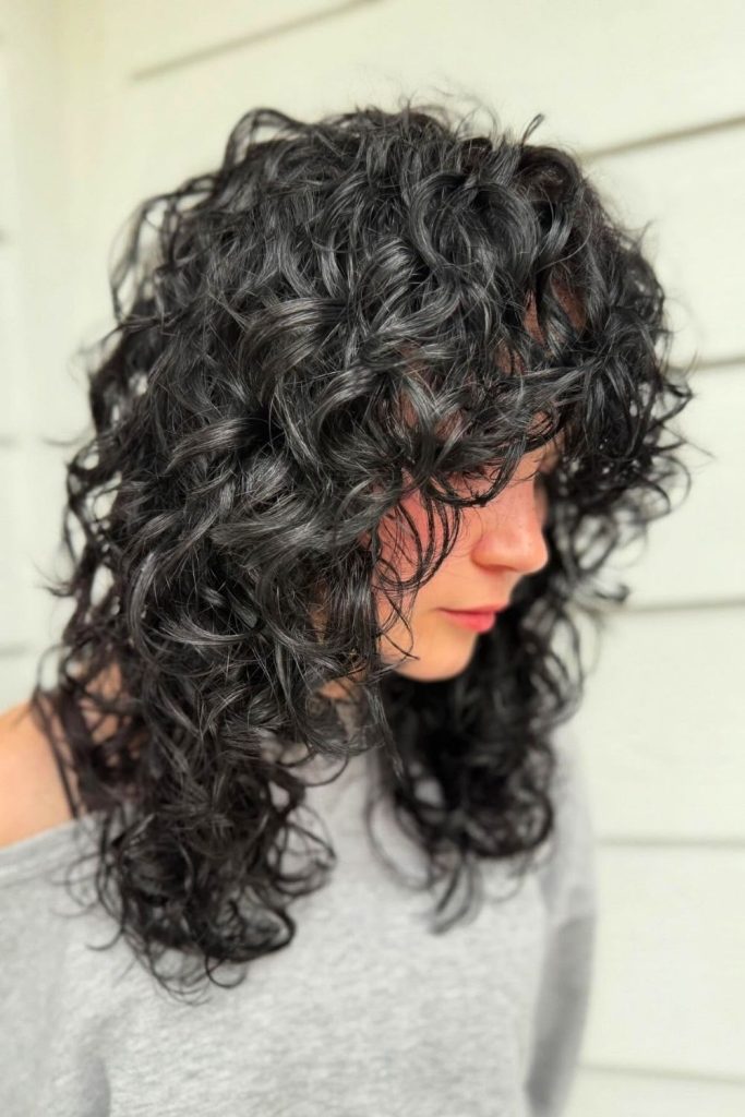 Curly Wolf Cut for Fine Hair