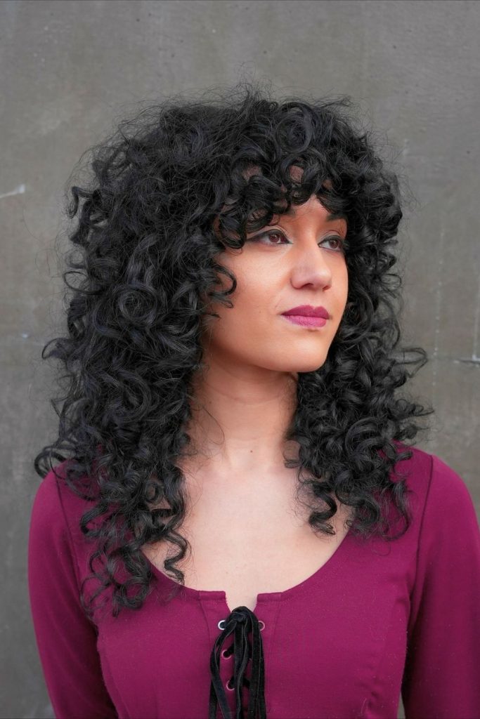 Edgy Medium Curly Shag