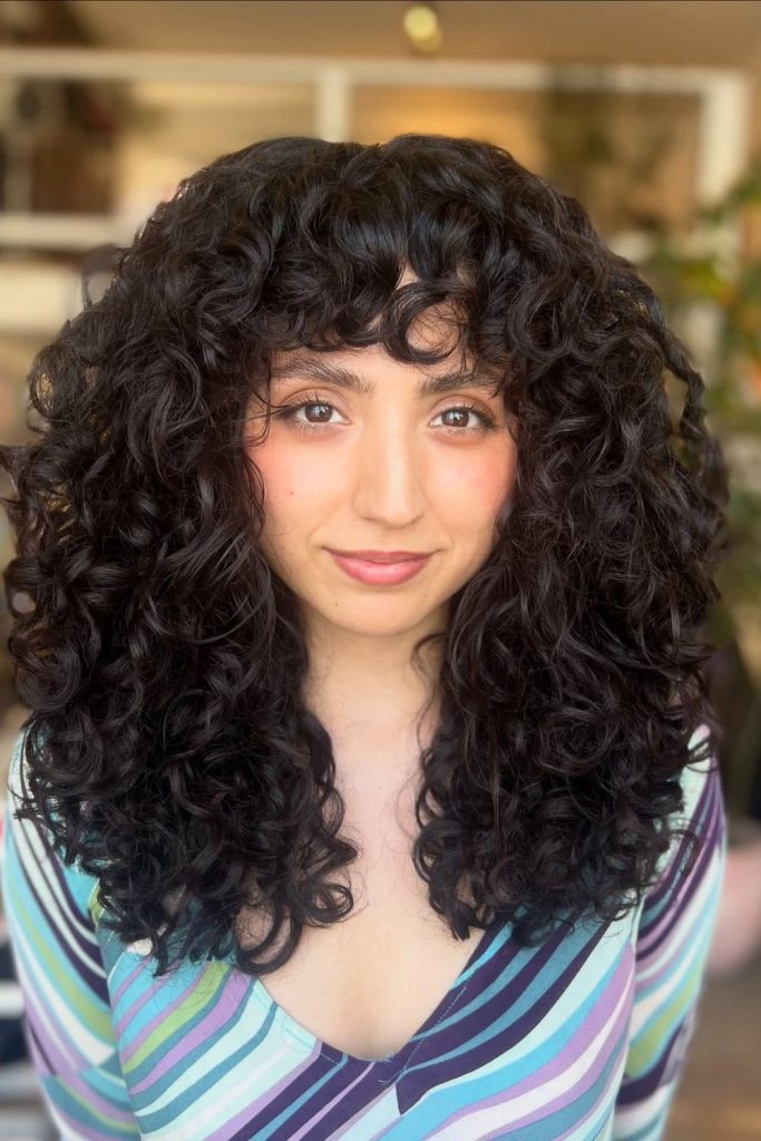 Fine Curly Hair With Bangs