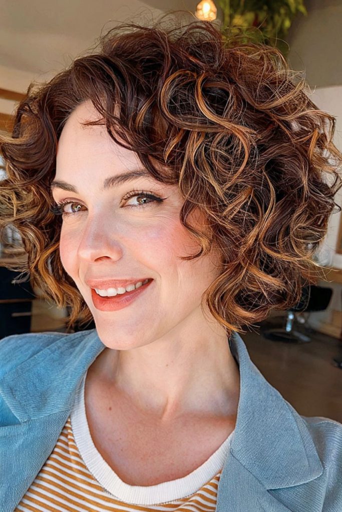 Medium Curly Bob With Layers