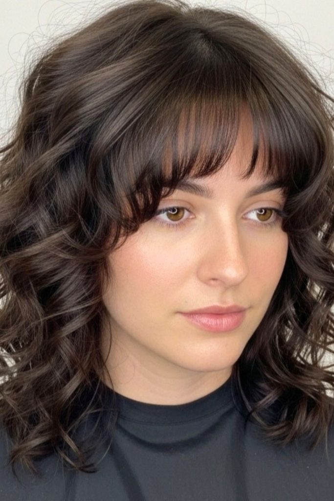 Medium Curly Haircut With Soft Layers