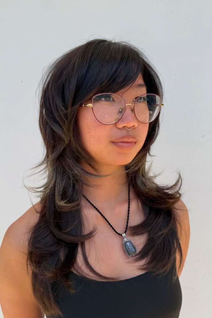 Side-Swept Bangs with a Layered Shag
