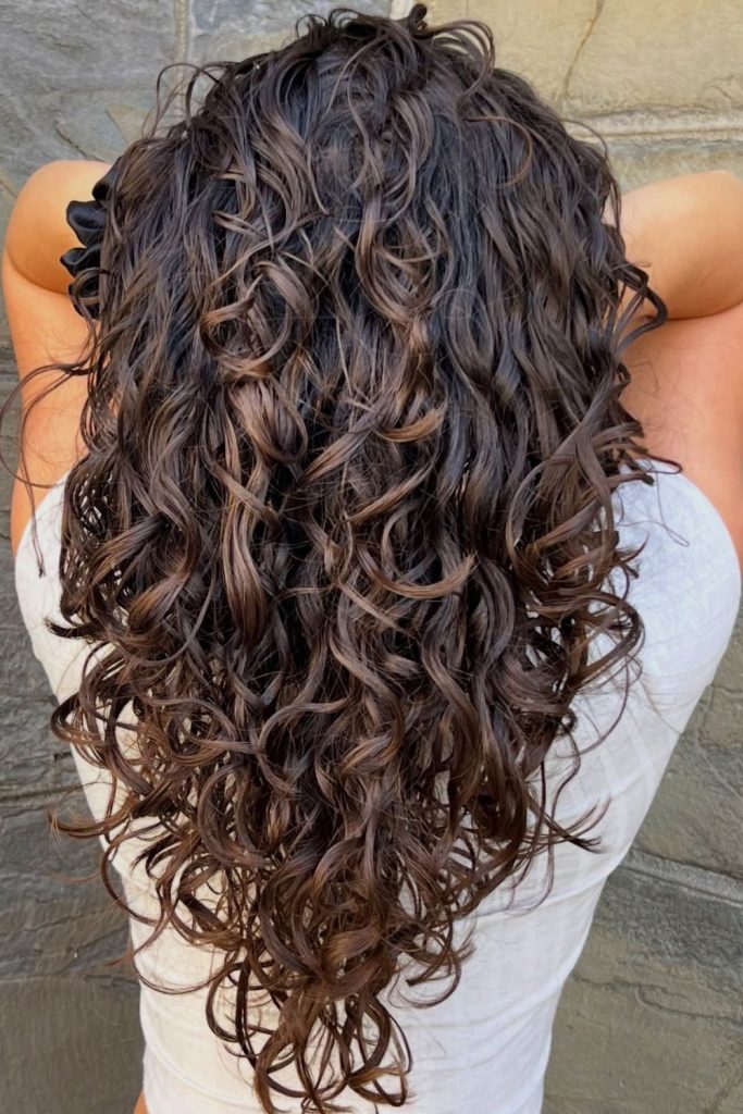 V-Cut Layers for Curly Hair