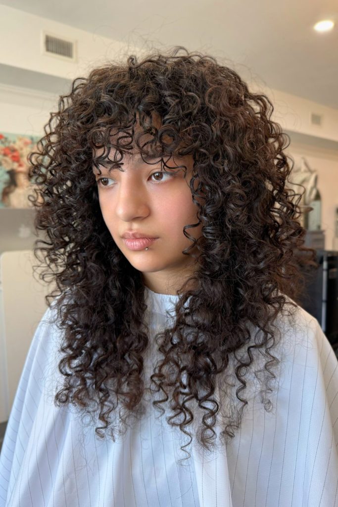Wavy Curly Hair With Bangs
